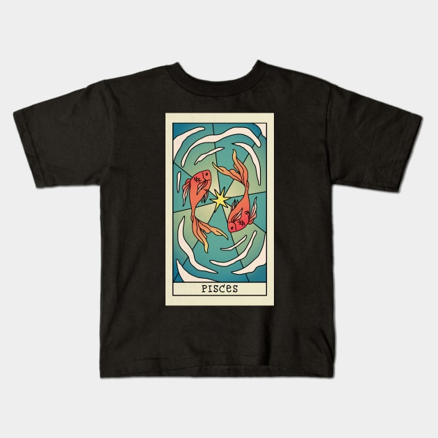Pisces Zodiac Kids T-Shirt by LatinaMerch